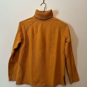 100% Cotton Jeanne Pierre Mustard Ribbed Turtleneck